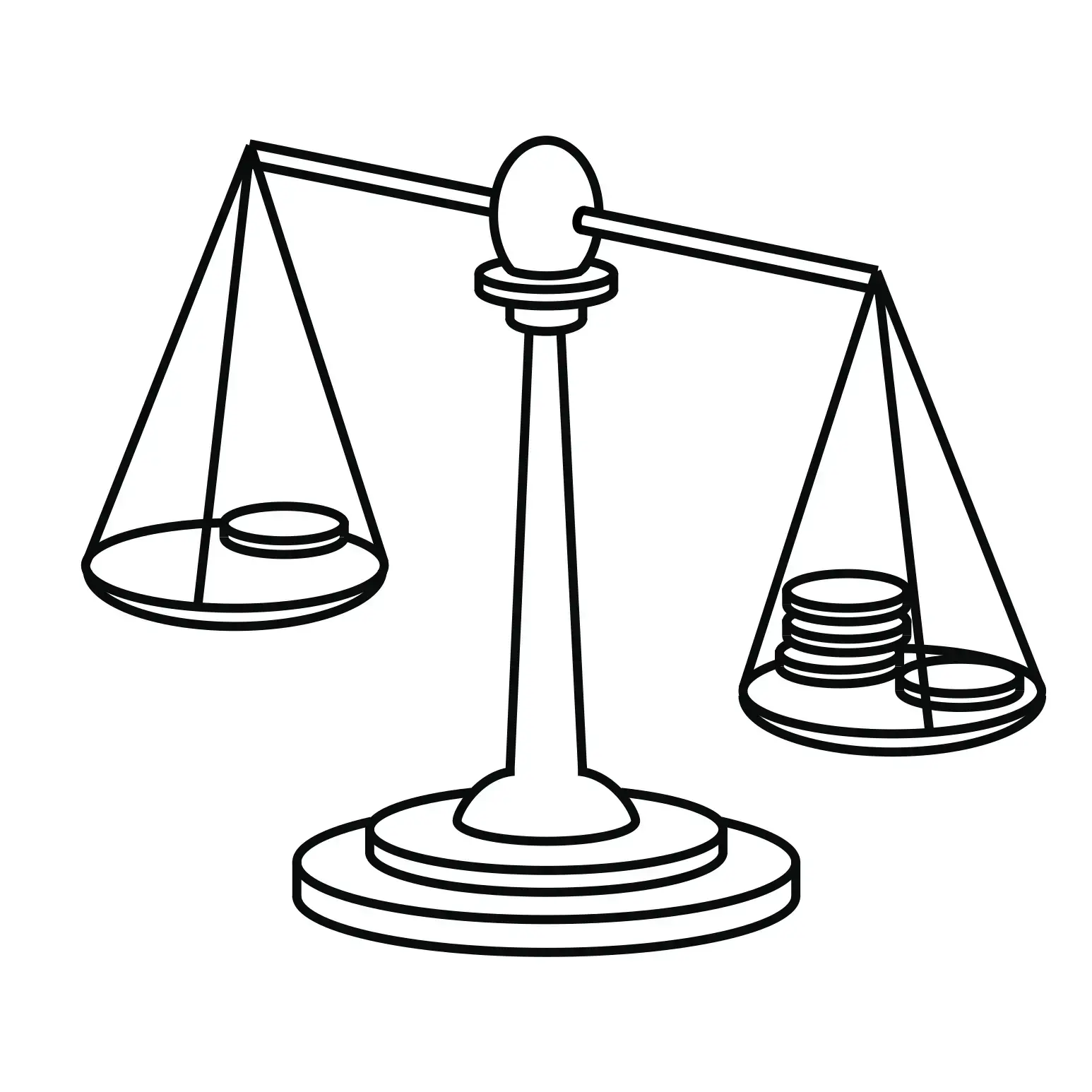 En vågskål med mynt