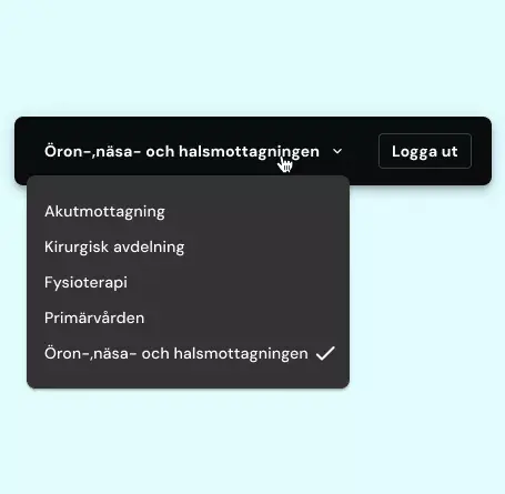Växla mellan avdelningar - Amili Create